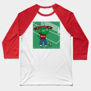 Dino Wales Football Fan Baseball T-Shirt